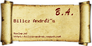 Bilicz András névjegykártya