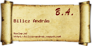 Bilicz András névjegykártya