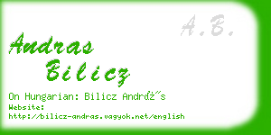 andras bilicz business card